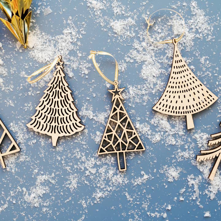 Reece Design Works - Wholesale Ornament - Wood Tree Christmas Ornaments10