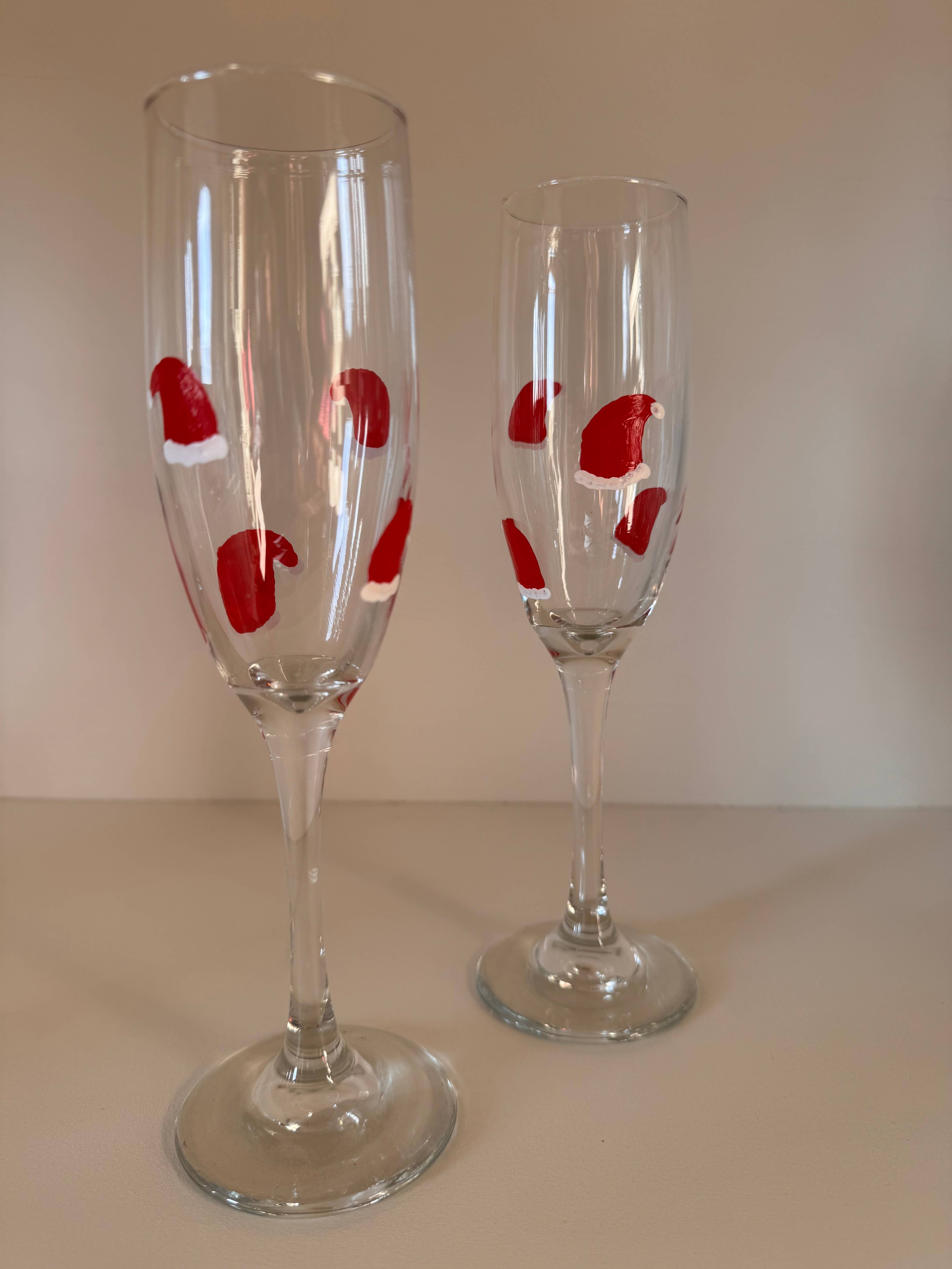 Hand Painted Glass, Co - Wholesale Wine Glass - Hand-Painted Santa Hat Glassware4