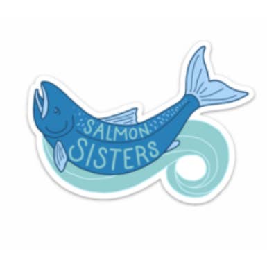 Blue River Salmon Decal for wholesale by Salmon Sisters