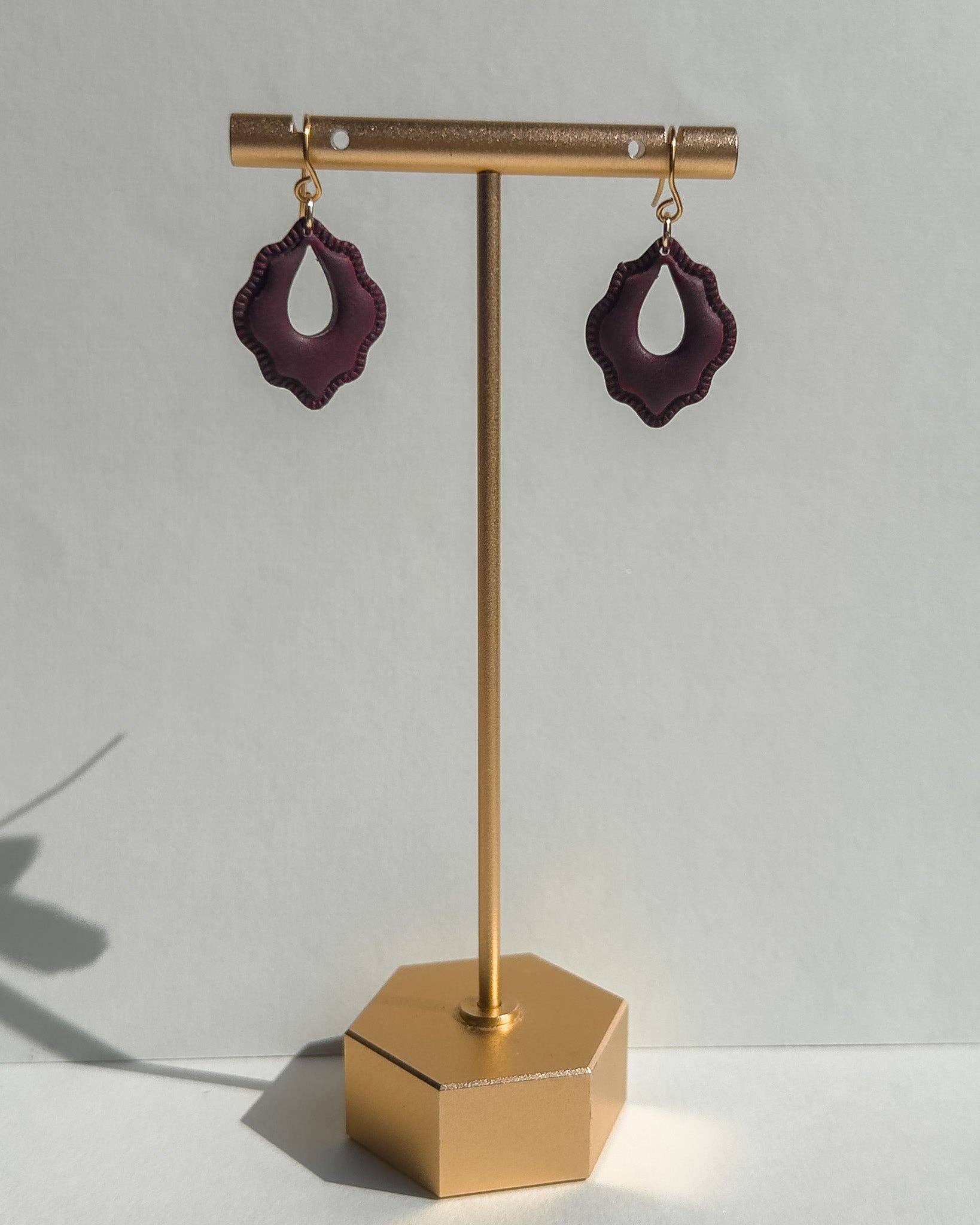 Clay & Fern Co. - Wholesale Dangle Earrings - Raya Earrings - Maroon1