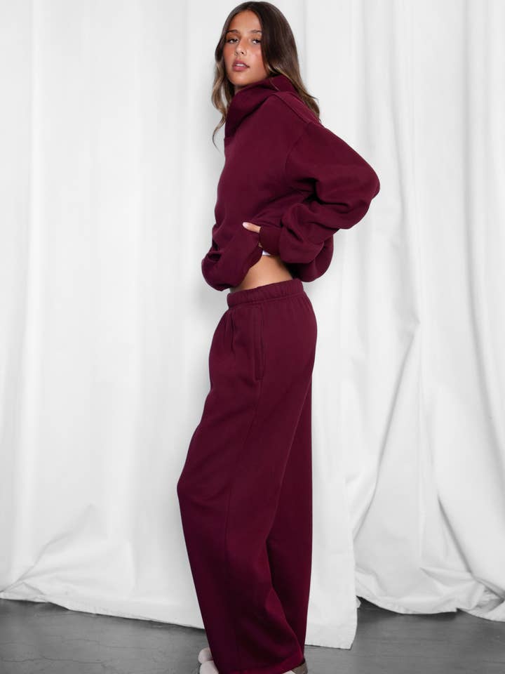 TICTOC - Wholesale Lounge Sweatpants/jogging bottoms – Women's - LANI Cloud Fleece Wide Leg Sweatpants Stretch Waist & Pocket15