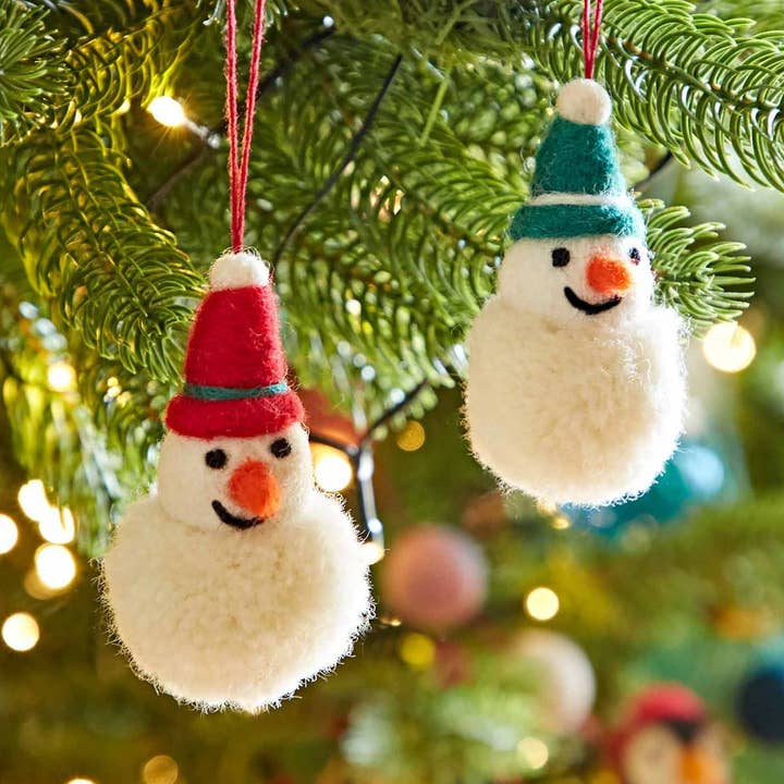 Bola de Nieve de Muñeco de Nieve de Fieltro con Pompones para venta al por mayor de The Paper High Gift Company Limited