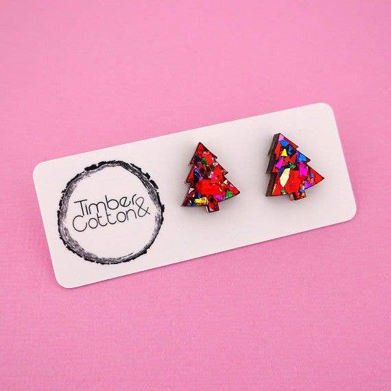 Girlfetti - Wholesale Stud/Post Earrings - Christmas Tree Acrylic Stud Earrings11