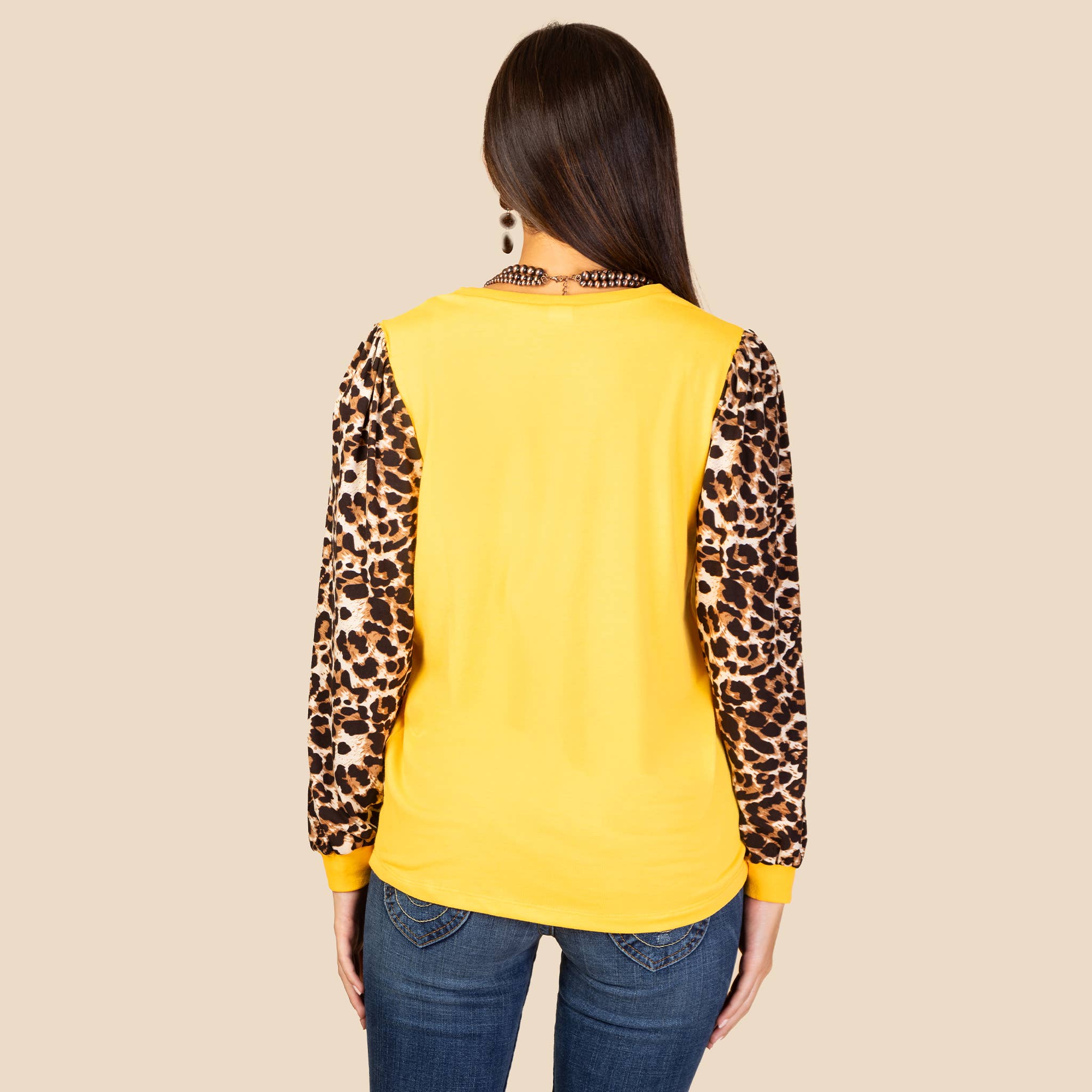 Your Fashion Wholesale - Wholesale Blouse - Women's - Leopard Long Sleeve Puffed Top2