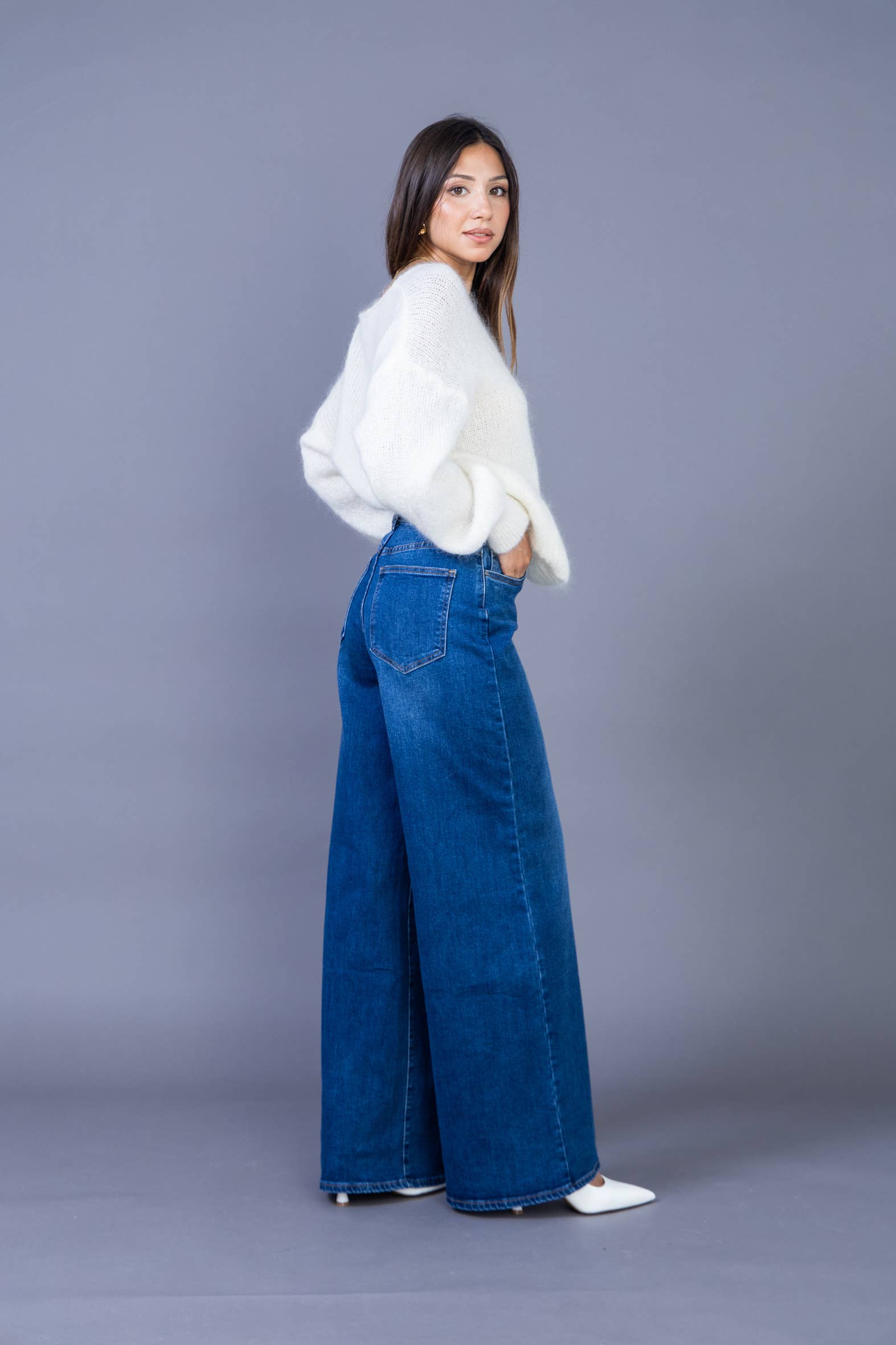 ANA & LUCY - Wholesale Jeans - Women's - Women's ultra wide leg jeans (Palazzo) "Nolwenn" - ANA & LUCY10