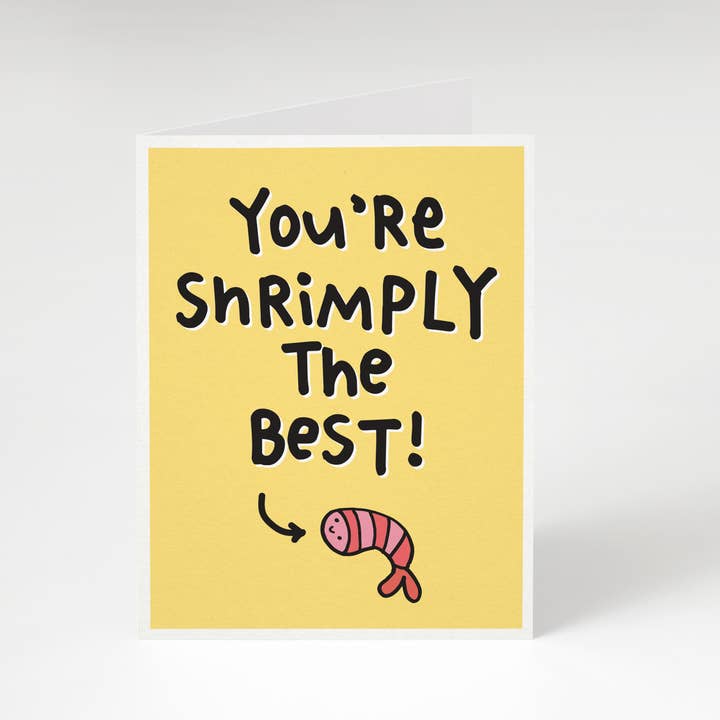 You're Shrimply The Best! Thank You Card. Love Card. for wholesale by Tiny Gang Designs