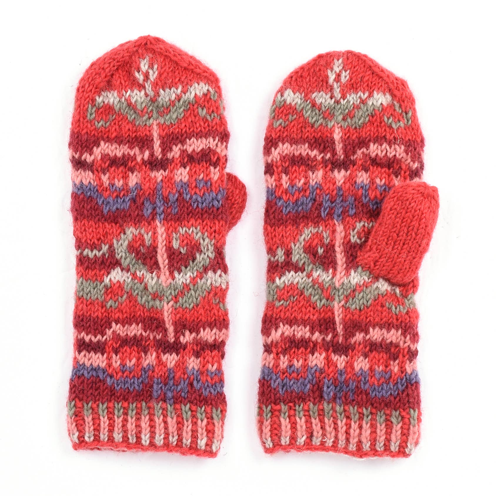 Lost Horizons Knitwear – Ships from USA - Wholesale Mittens - Women's - Natalia Wool Mittens with Fair Isle Knit Pattern5