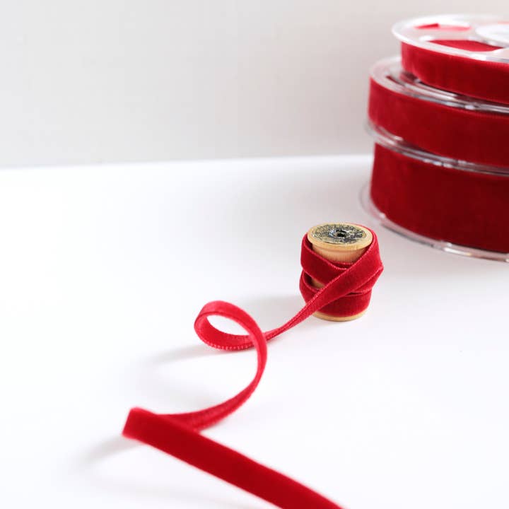 Such Good Supply - Vente Ruban – emballage cadeau - Ruban en velours double face rouge
