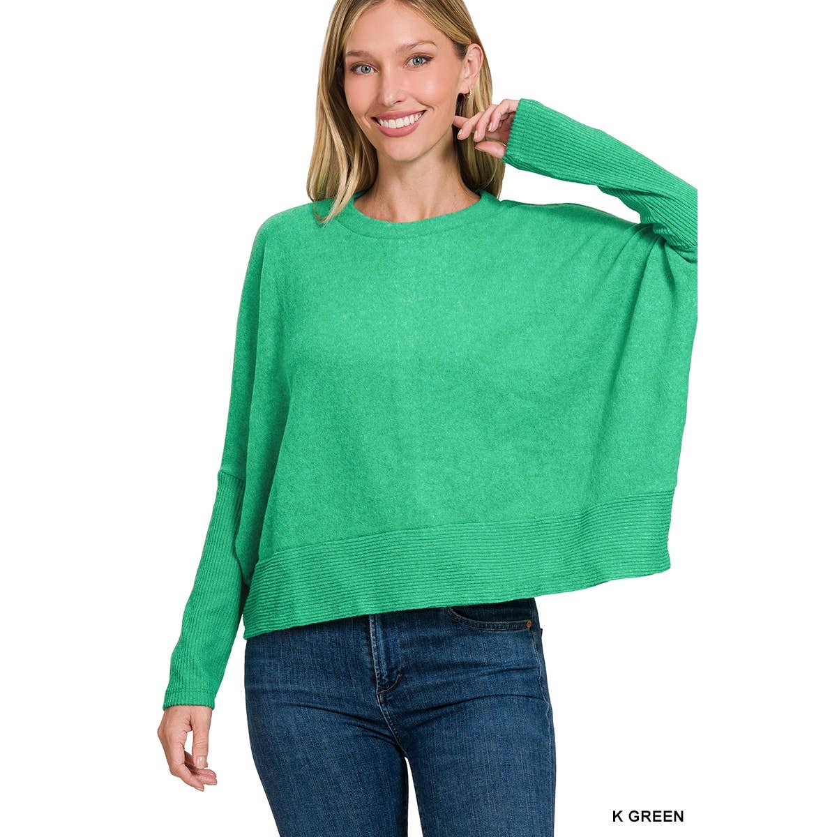 Apolline - Vente Pull en maille – femme - PULL À MANCHES HACCI DOLMAN EN MÉLANGE BROSSÉ4