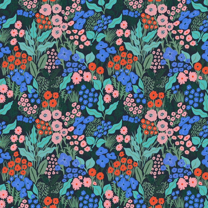 Lomond Paper Co – Großhandel Geschenkpapier in Bögen – Midnight Blue Flower Meadow recycelbares Geschenkpapier