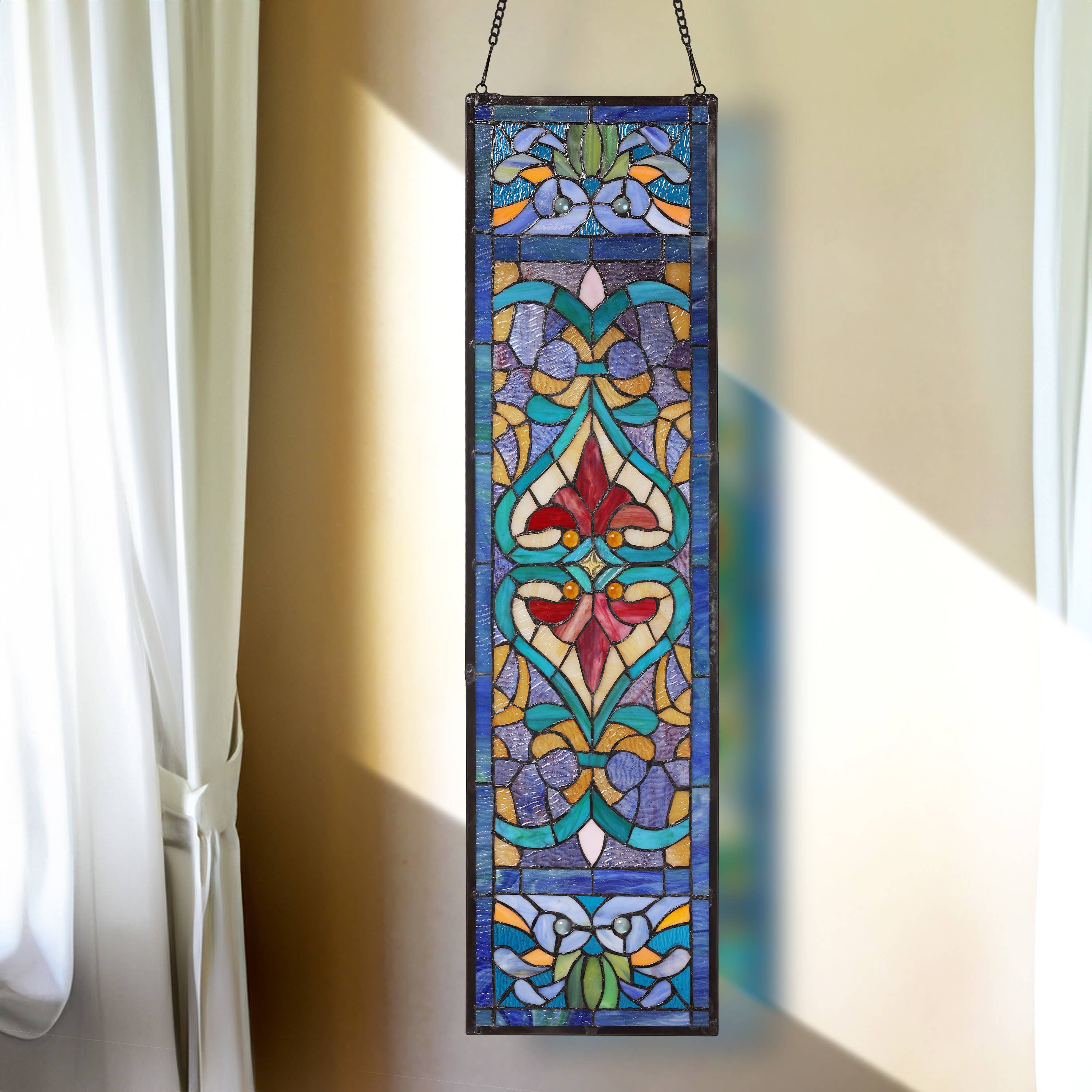 River of Goods - Wholesale Suncatcher - 36"H Lani Victorian Stained Glass Window Panel4