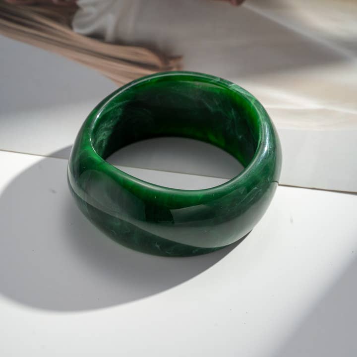 COSMOS - Wholesale Bangle Bracelet - Assorted resin bangle bracelets - Ecru burgundy green2