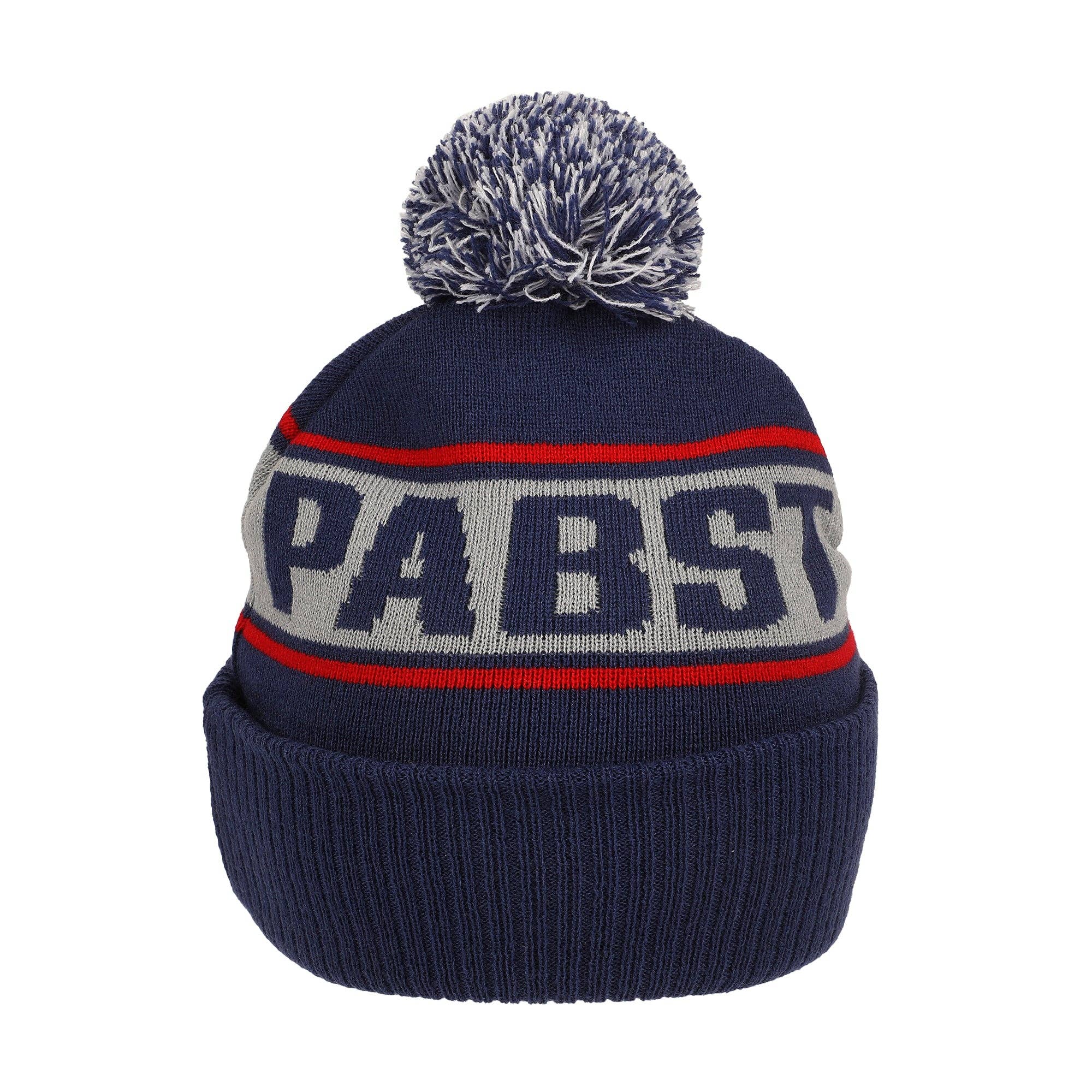 Bioworld Merchandising - Wholesale Beanie - Unisex - Pabst Logo & Stripe Blue Cuff Beanie4
