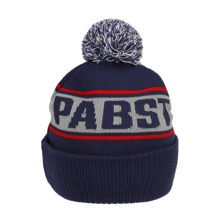 Bioworld Merchandising - Wholesale Beanie - Unisex - Pabst Logo & Stripe Blue Cuff Beanie4
