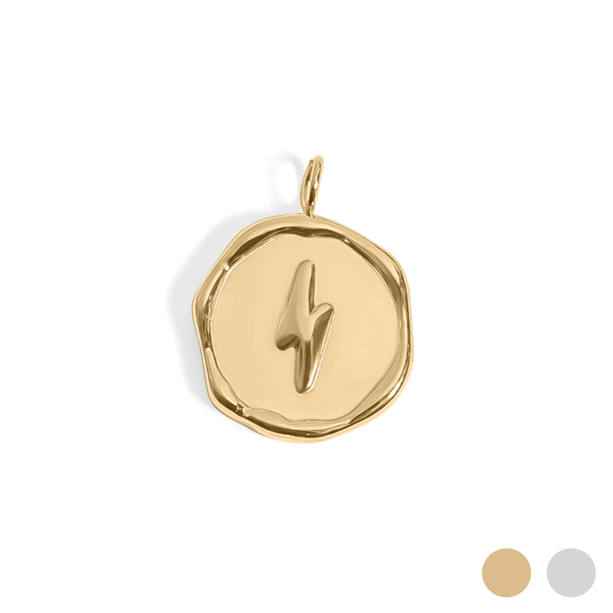 WJW - Wholesale Individual Charm/Pendant - 18K Gold PVD Stainless Steel Lightning Bolt Pendant8