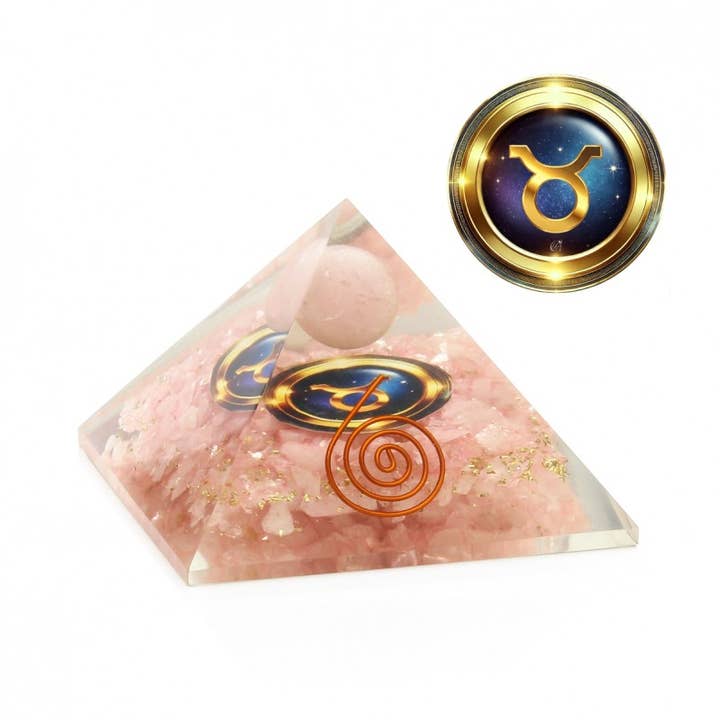 UniArt - Wholesale Spiritual Stone/Crystal - Orgonite pyramid with zodiac symbol1
