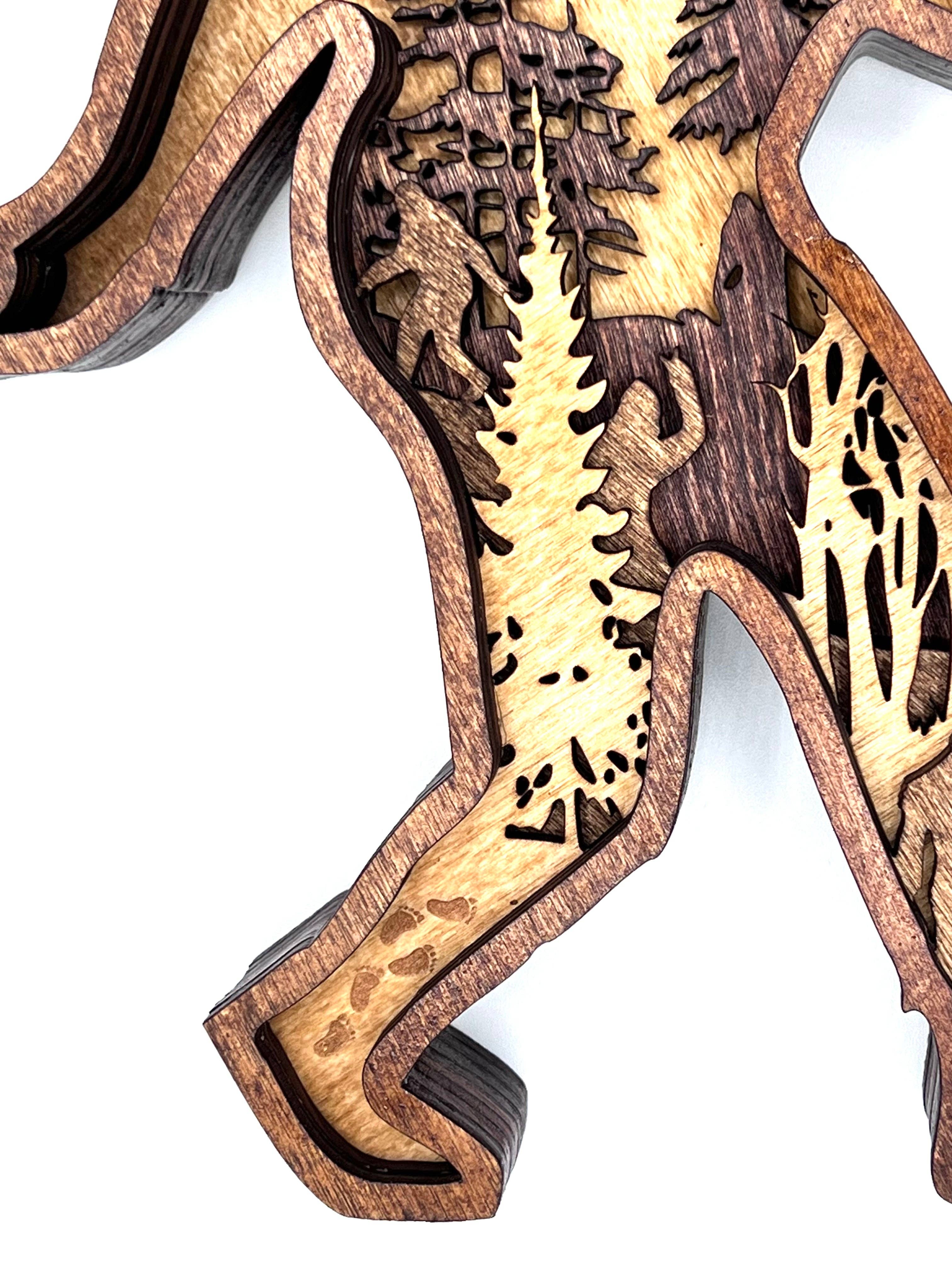 Lexo Creations - Wholesale Decorative Tabletop Object - Bigfoot, Multi-Layer Wood3