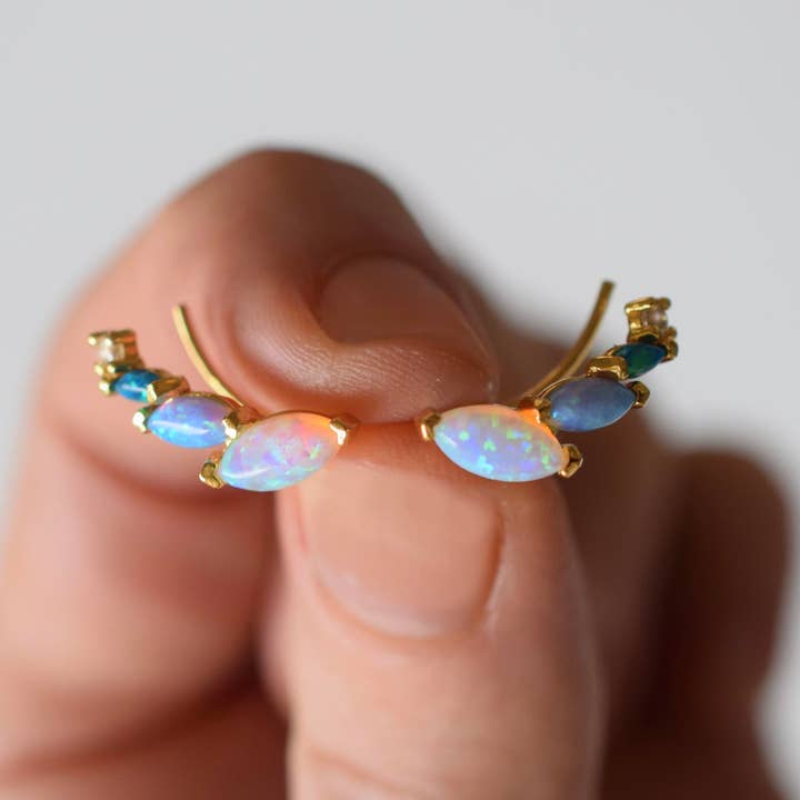 La Kaiser - Wholesale Multi-Stone Ring - Blue Ombre Wing Climbers