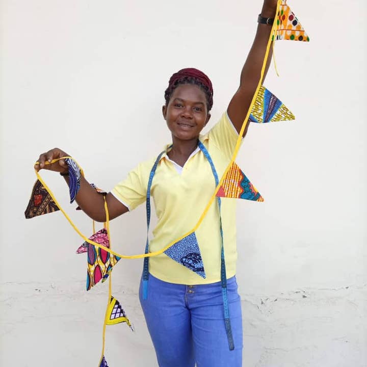 Fabric garland with 15 different flags for wholesale by Maame Tumi