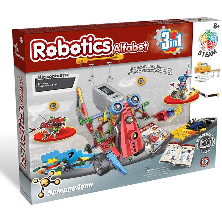 Science4you – Conjunto de construção - Crianças por atacado – Robot Alfabot - STEM Toys for Kids (in 8 languages)1