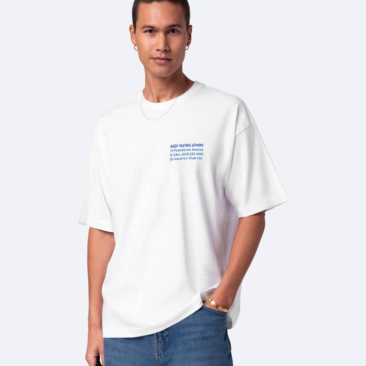 Ouzo Tasting T-Shirt - White for wholesale on Faire6