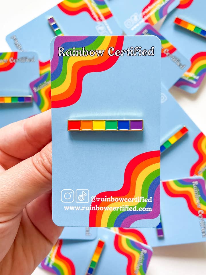 Rainbow LINE LGBTQIA+ Enamel Pin for wholesale by Rainbow Certified