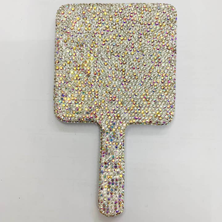 Ole - Wholesale Compact mirror - Square Ceramic Rhinestone Hand Mirror M043012