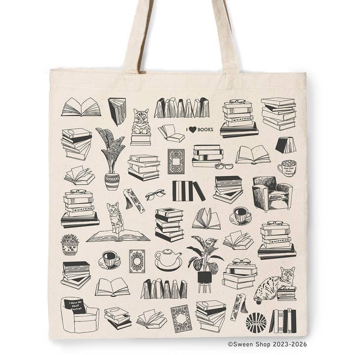 Book Club Cotton Canvas Tote Bag Literary & Teacher Gift for wholesale by Sween Shop