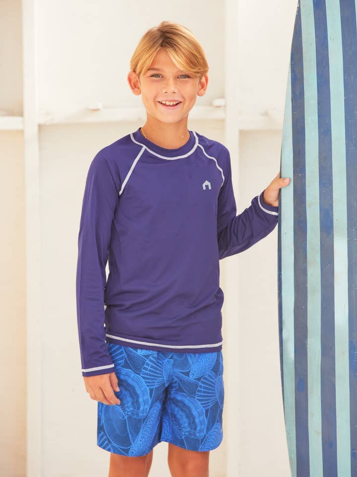 San Sebastian Shell Boys Swim Trunk w/ Comfort Short (217-SA-1224) for wholesale by Cabana Life