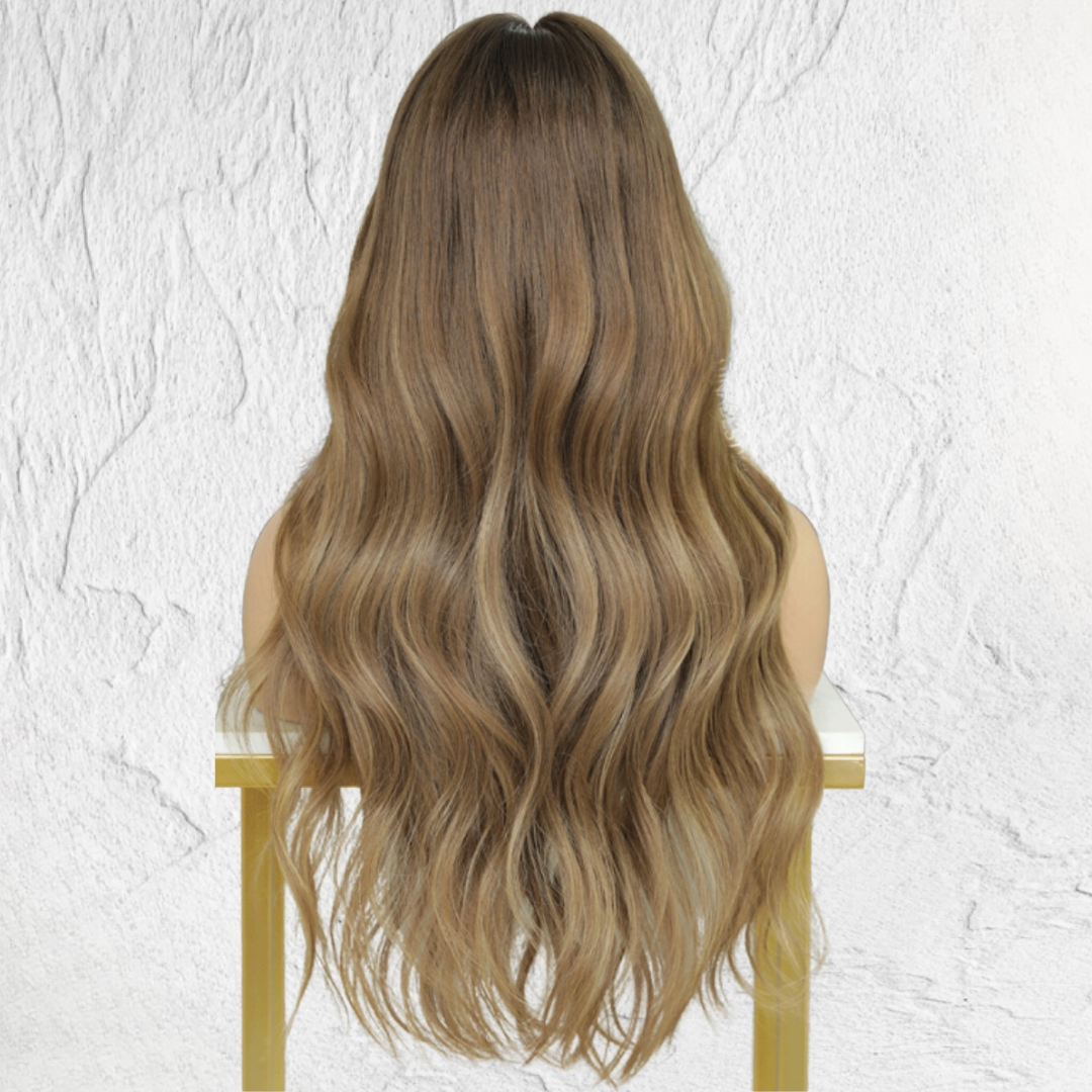 Milk & Honey - Wholesale Hair extensions - Natural Black 13*5*1 Human Hair Wig with Brown Money Pieces0