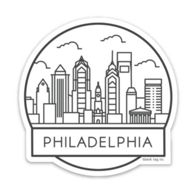 Blank Tag Co.® Waterproof Sticker - Philadelphia Cityscape for wholesale by Blank Tag Co. - Waterproof Stickers