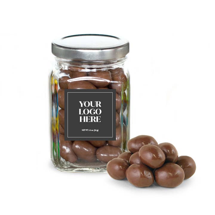Classic Glass Jar, Chocolate Covered Almonds (48 count) for wholesale by In-Room Plus