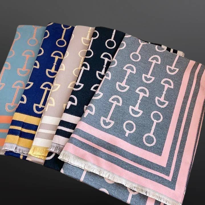 Equestrian Snaffle Bit Horse Design Winter Scarf Wrap for wholesale by Westrian International