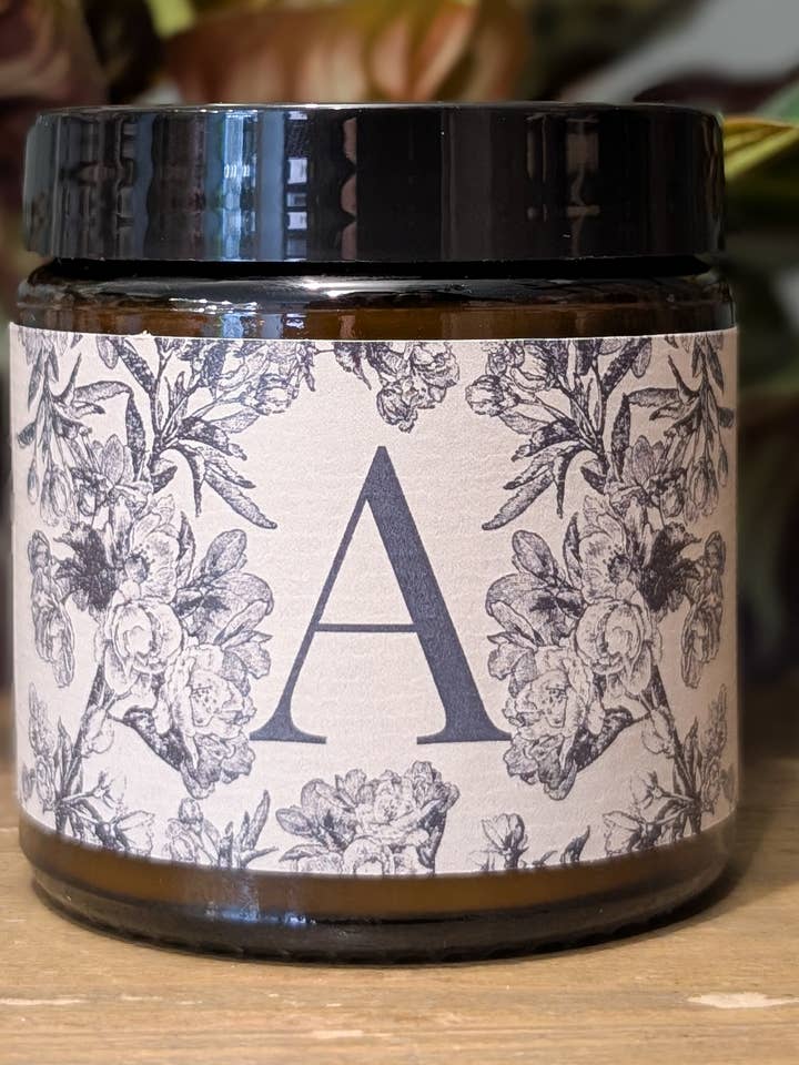 'A' Initial Candle - 100% Vegan Soy Wax for wholesale by Banksia Botanicals