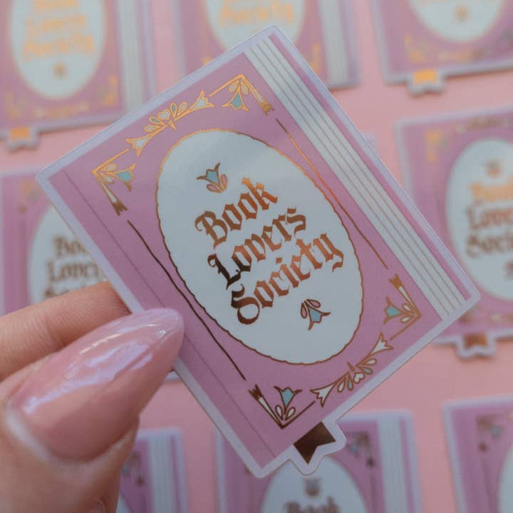 Jollie Ollie Designs - Wholesale Sticker - Book Society Sticker [with gold foil]0