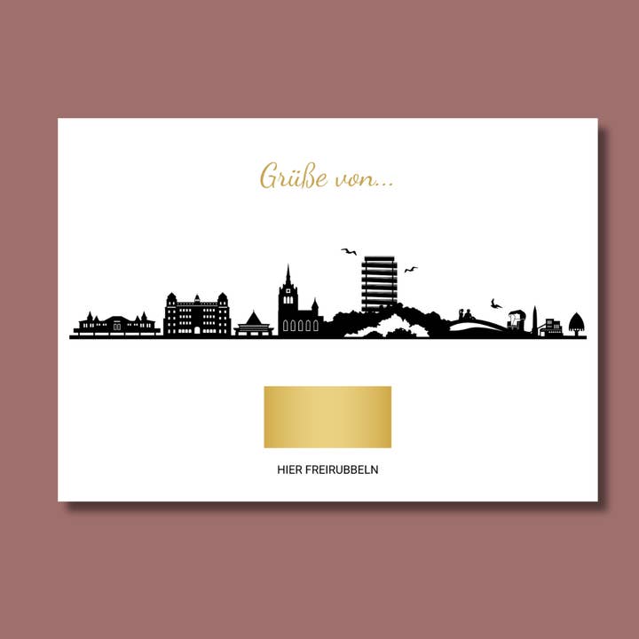 Rubbelkarte Usedom Karte Grüße Postkarte zum Freirubbeln für den Großhandel von FreelingVenture