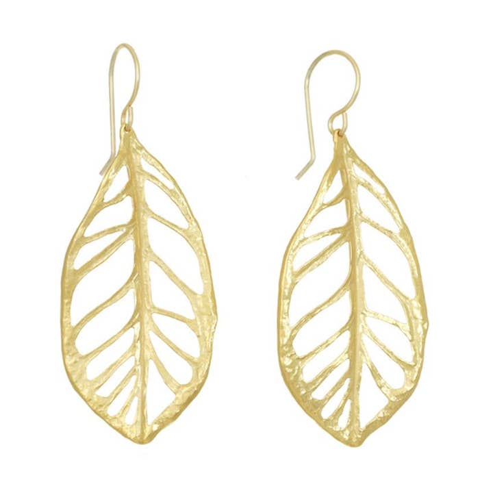 Brincos de folha de plumeria natural por atacado de Catherine Weitzman