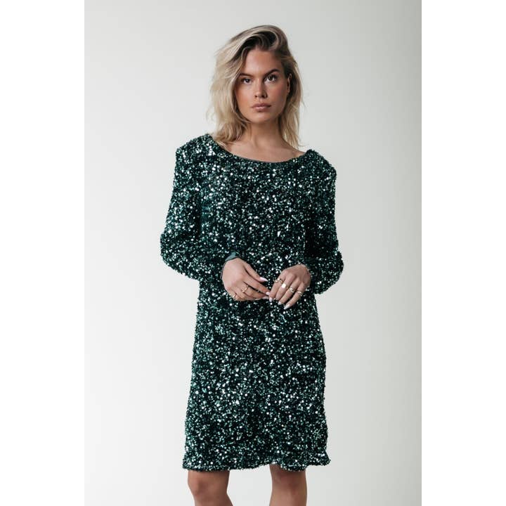 Tina Sequins Dress | Scarab green and other Purchase Wholesale scarpe pronto moda. Free Returns & Net 60 Terms on Faire trending on Faire.