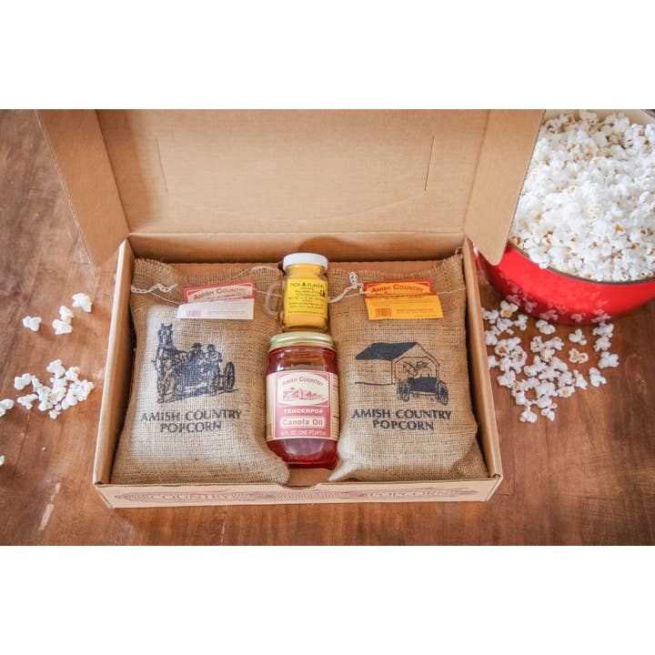 Amish Country Popcorn - Wholesale Gift Box - Burlap Gift Box
