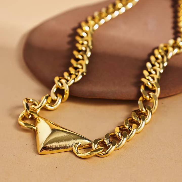 Katinki - Wholesale Pendant/charm necklace - Geometric Triangle Link Necklace2