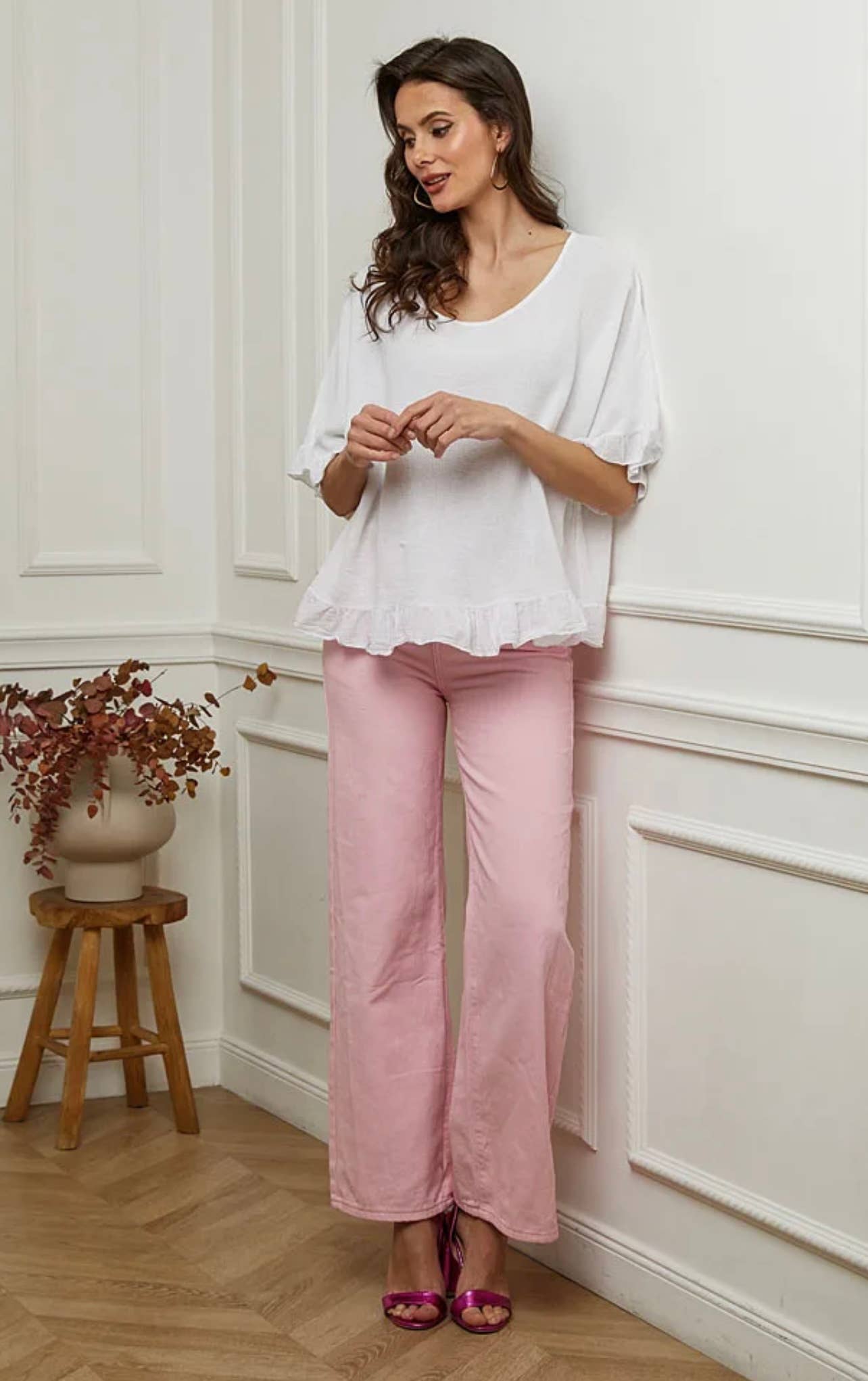 LÉA & LUC - Wholesale Blouse - Women's - Plain blouse in 50% Linen and 50% Cotton REF. 87477