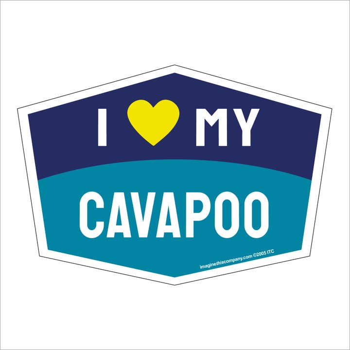 I Love My Cavapoo Hexagon Shaped Magnet for wholesale by Imagine This Company