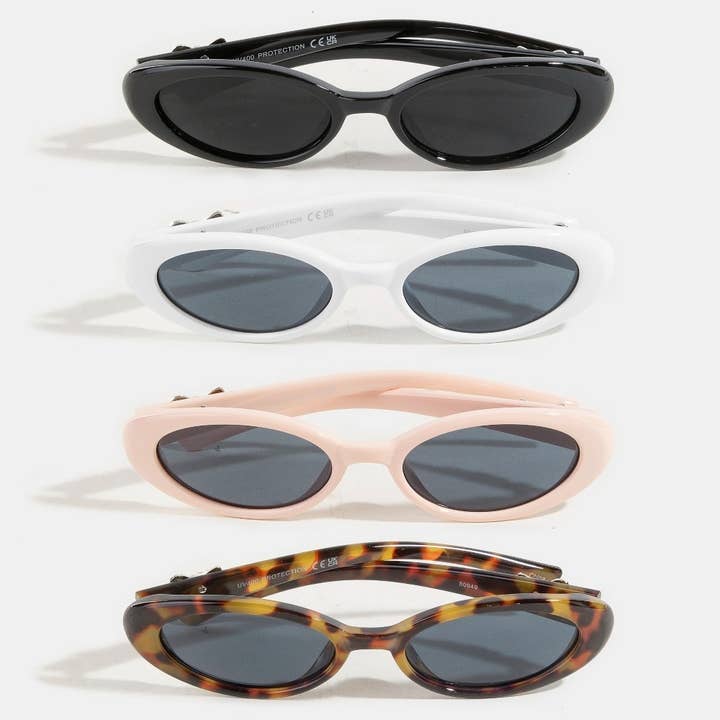 ASSORTED Acetate Frame Oval Sunglasses Set for wholesale on Faire1