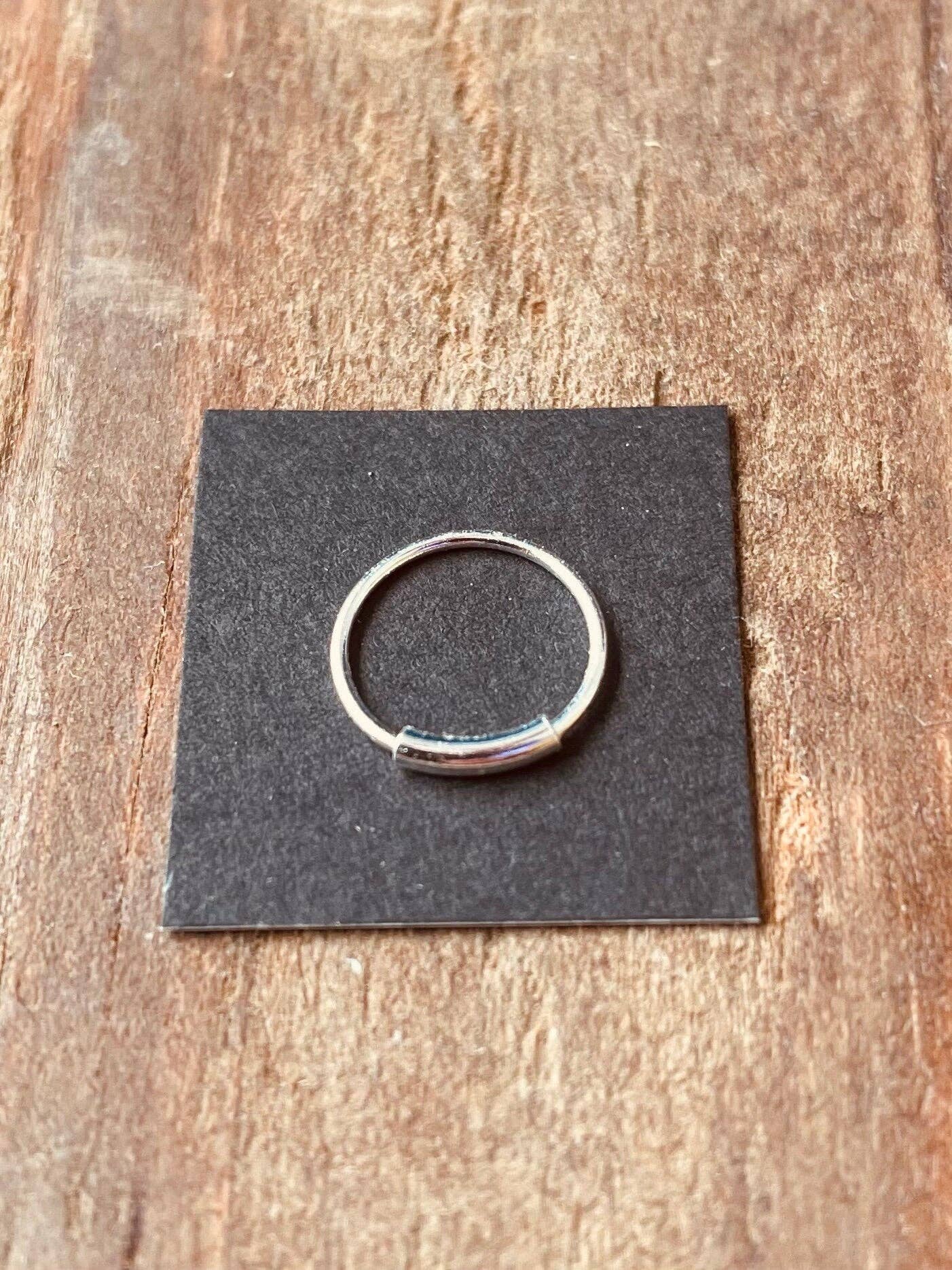 Kaali Boutique – wholesale Nose ring – Simple Silver Nose Ring 9mm Hoop Sterling Silver 925 / Septum Jewelry / Septum Hoop / Daith Earring / Ethnic Jewellery / Hypoallegernic3