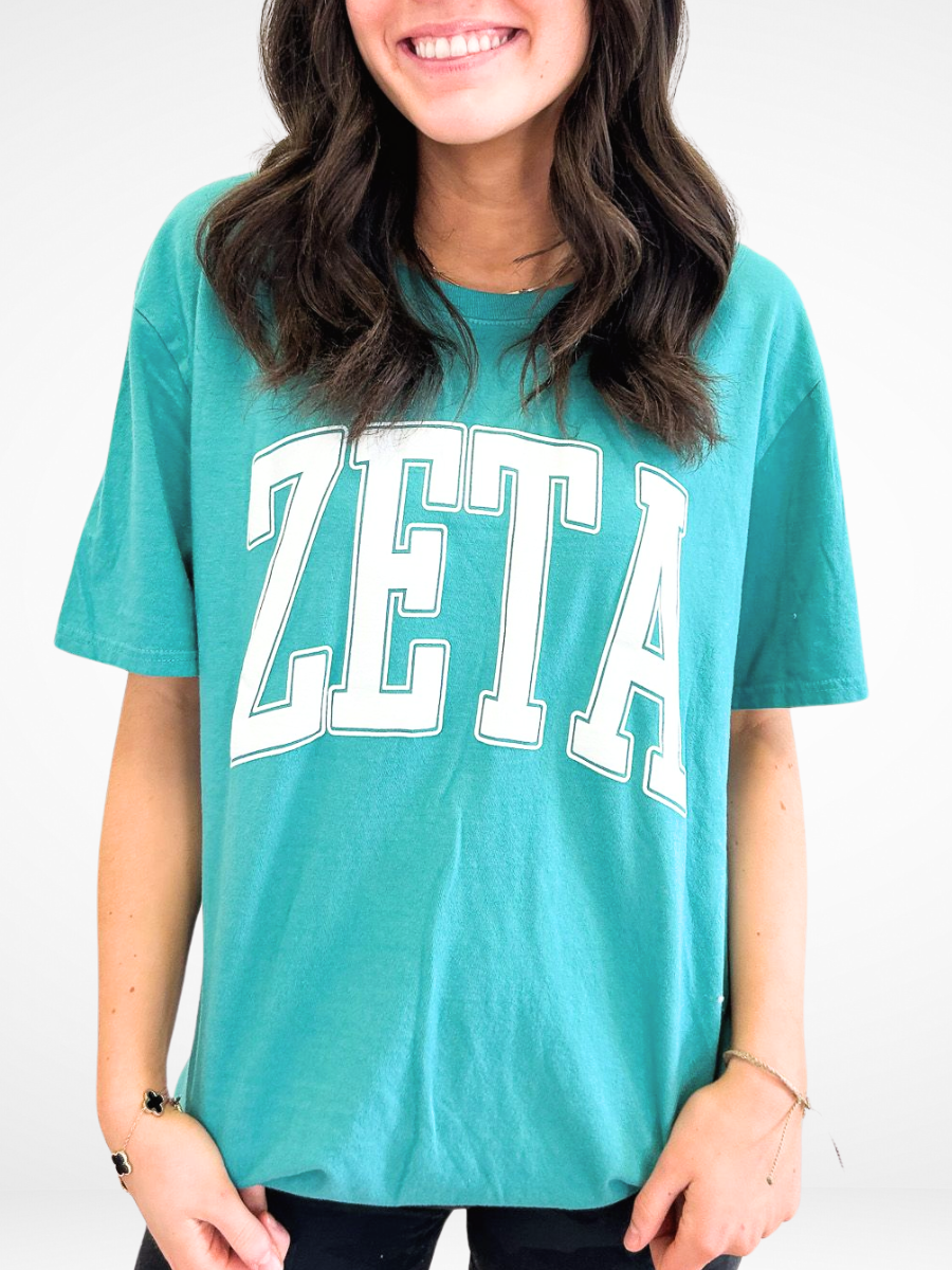 Duo Threads - Wholesale Screen Printed T-Shirt - Women's - Sorority Varsity Arch Puff Tee 19