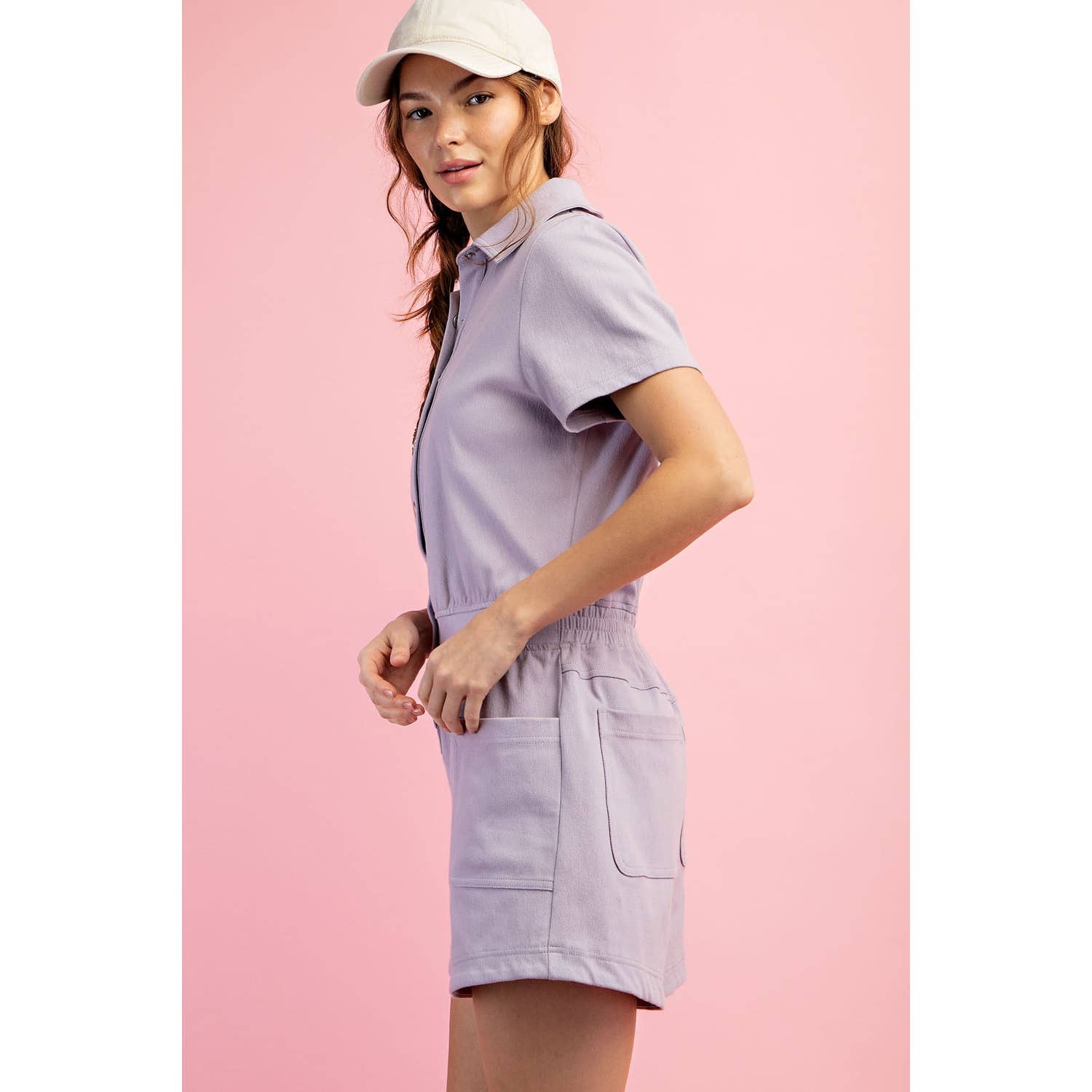 Rae Mode - Vendita all'ingrosso Tutina - Donna - TUTINA A MANICA CORTA IN TWILL DI COTONE ELASTICIZZATO17