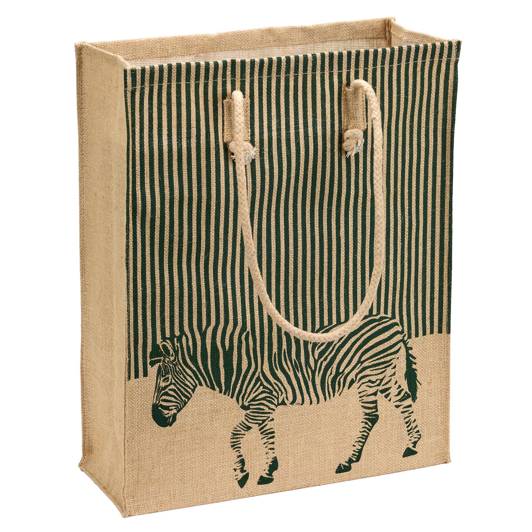 La Cordeline - Vendita all'ingrosso Borsa tote - Donna - Borsa Shopper in Tela di Juta Motivo Zebra0