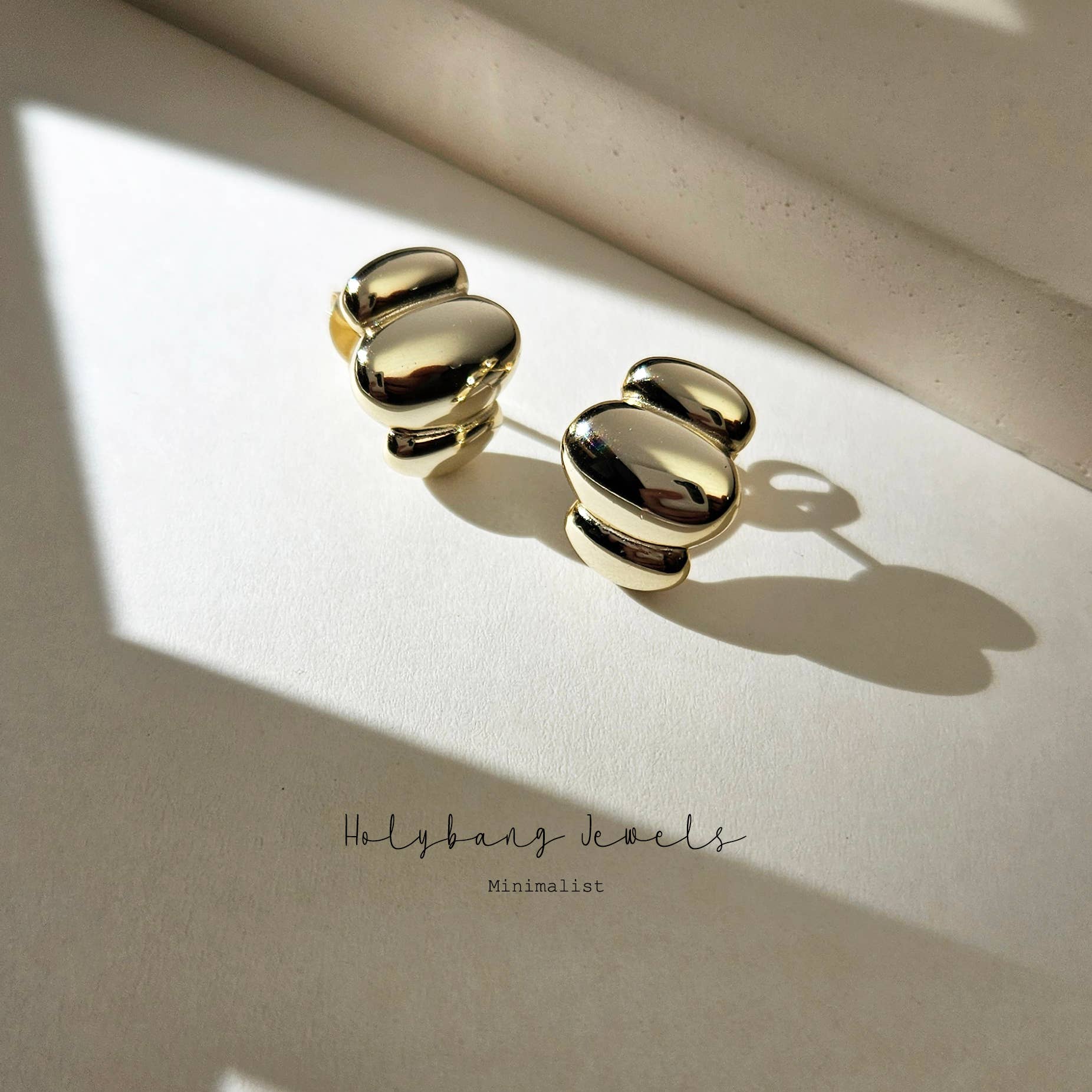 HolyBang Jewels - Wholesale Stud/Post Earrings - MINIMALIST PUFFY EARRINGS - E-HT1988 / E-H132786