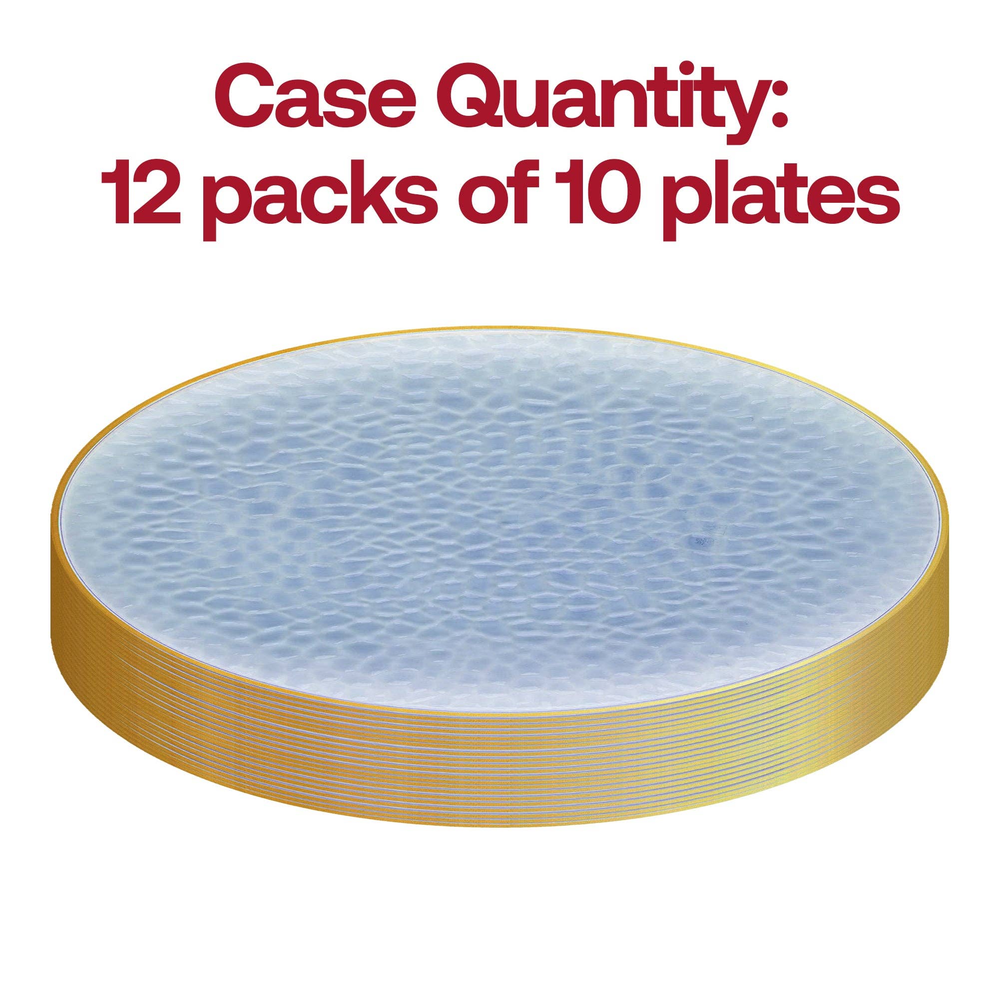 Smarty had a Party – wholesale Disposable plate – 7.5" Clear Blue w/ Gold Rim Plastic Salad Plates - 10 pcs3