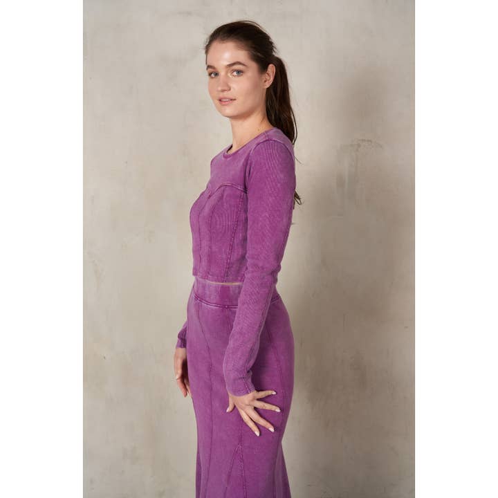 Top court côtelé LS pour la vente par lalamia